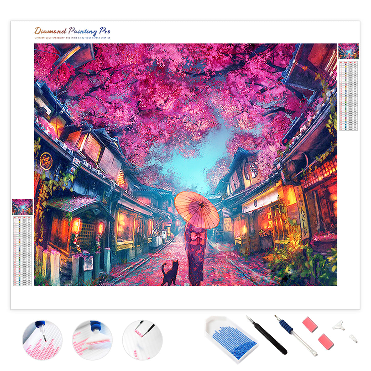 Cherry Blossoms Town Diamond Painting Brilliant Bling Boutique