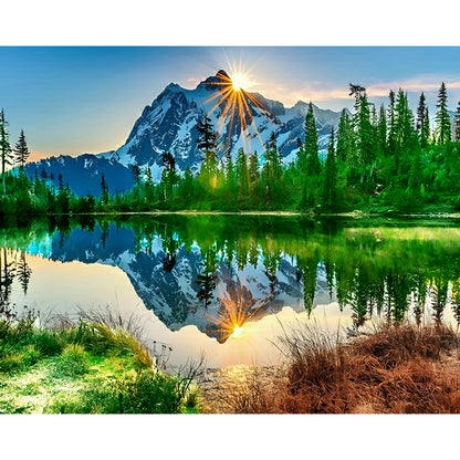 Sun Shining On Mountain | Diamond Painting