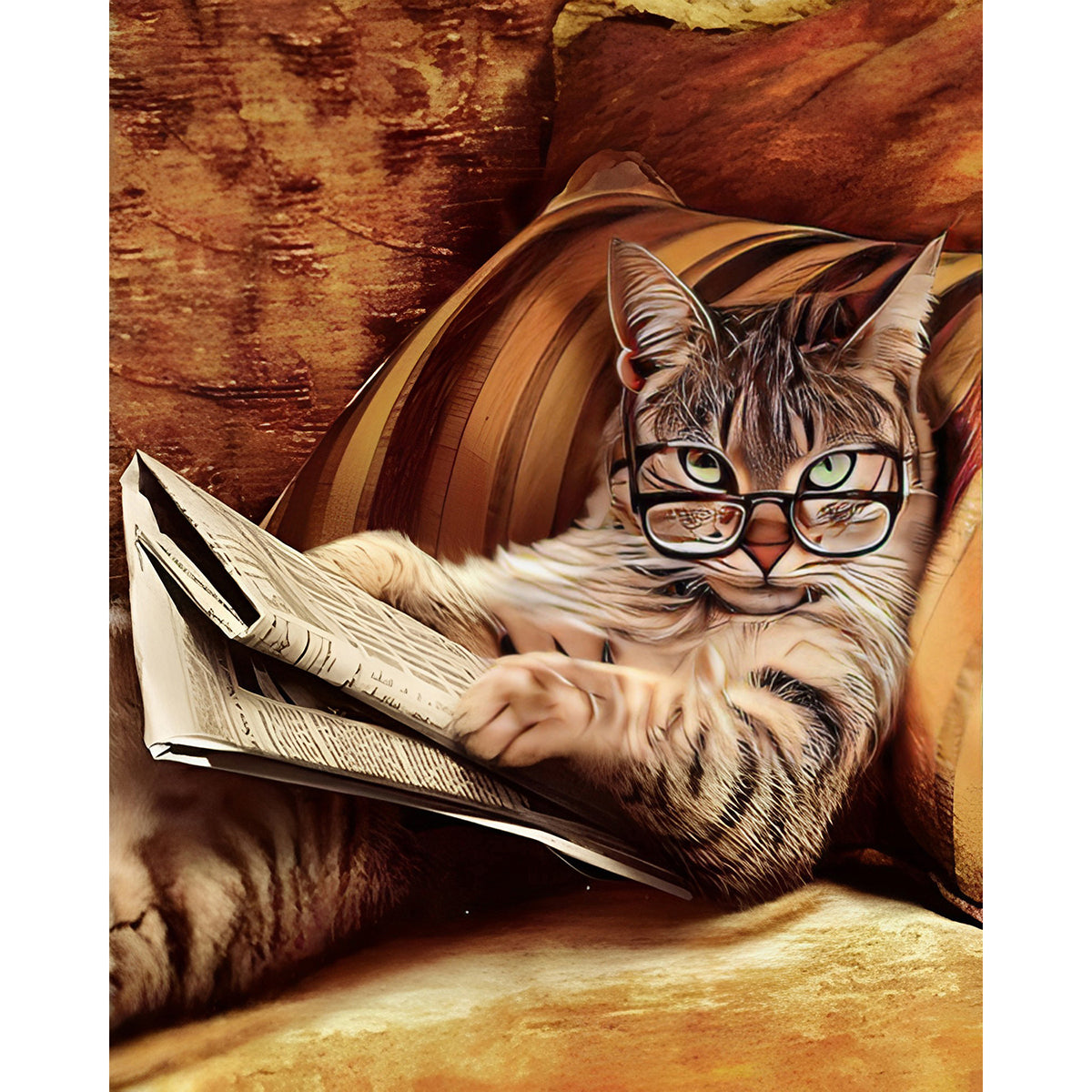 Cat Reading Times | Diamond Painting