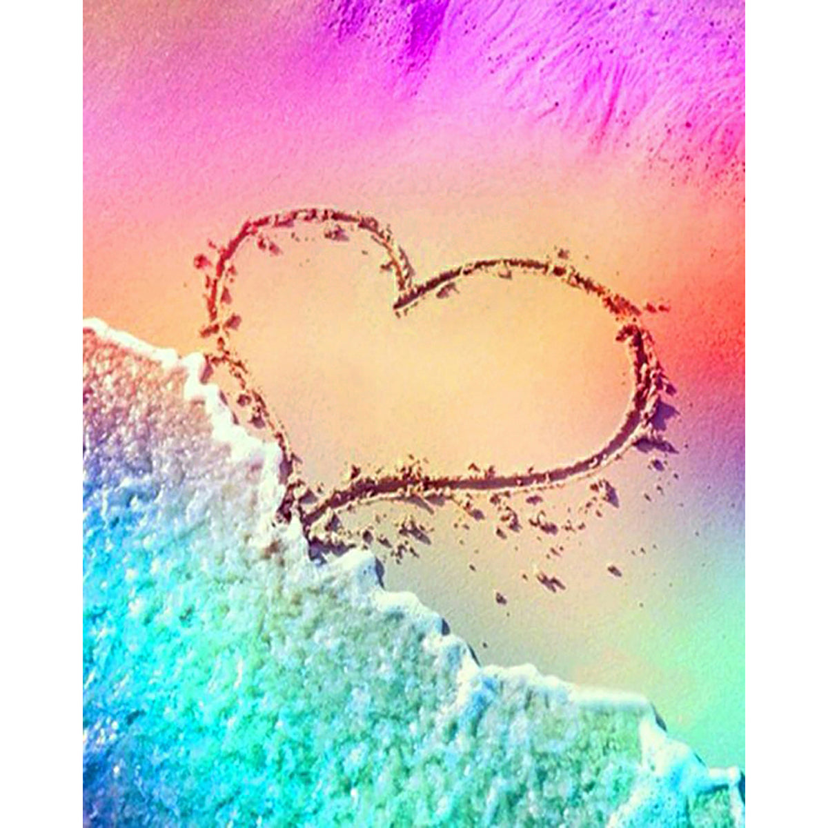 Beautiful Heart in the Beach | Diamond Painting