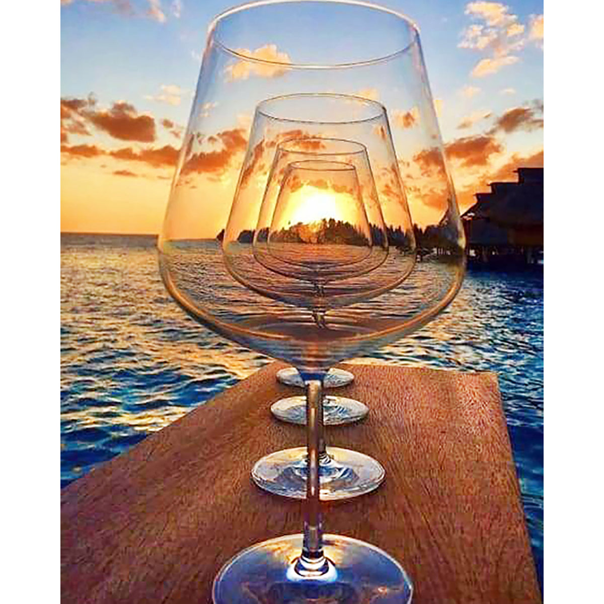 Sunset in a Wine Glass | Diamond Painting