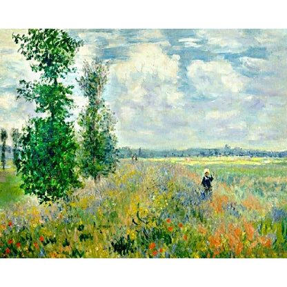 Poppy Fields Near Argenteuil - Claude Monet | Diamond Painting